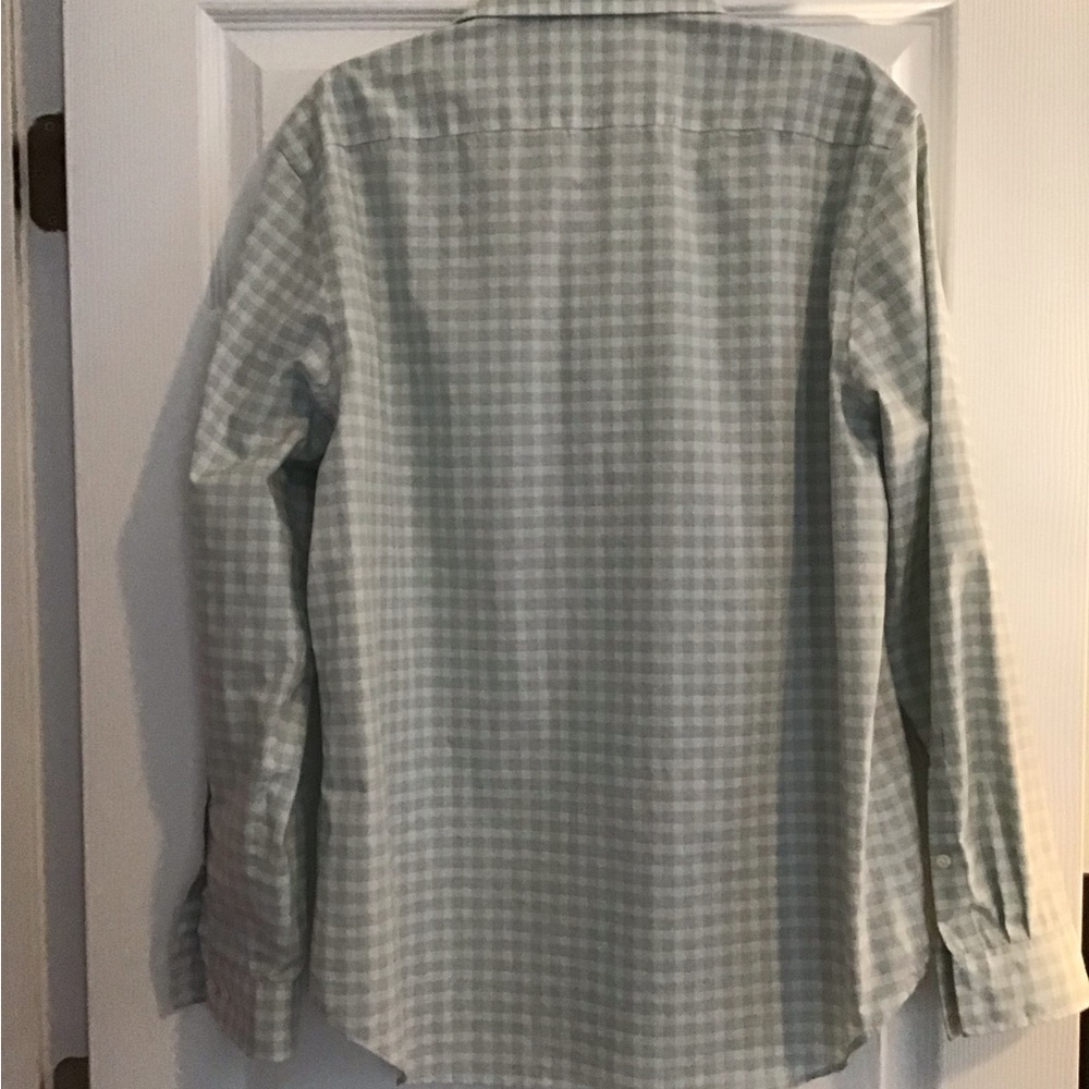 Michael Kors Shirt Mens Large Green White‎ Check Long Sleeve Collar - Picture 5 of 7